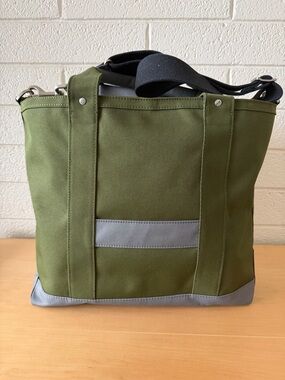 Jack Spade Green Gray Field Cordura Nylon Brick Tote Bag with Strap